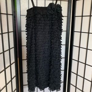 EUC too mi Black Ruffles and Roses Dress Size Small